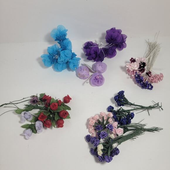 Vintage Mixed Artificial Flower Craft Lot - Picture 2 of 5